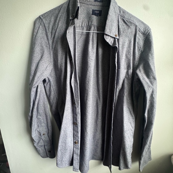 J. Crew Gray Slim Button-Front Shirt Jacket - Picture 2 of 2